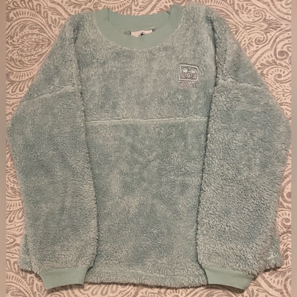 Girls Disney Teal Blue & Silver Sparkle Spirit Jersey Shirt